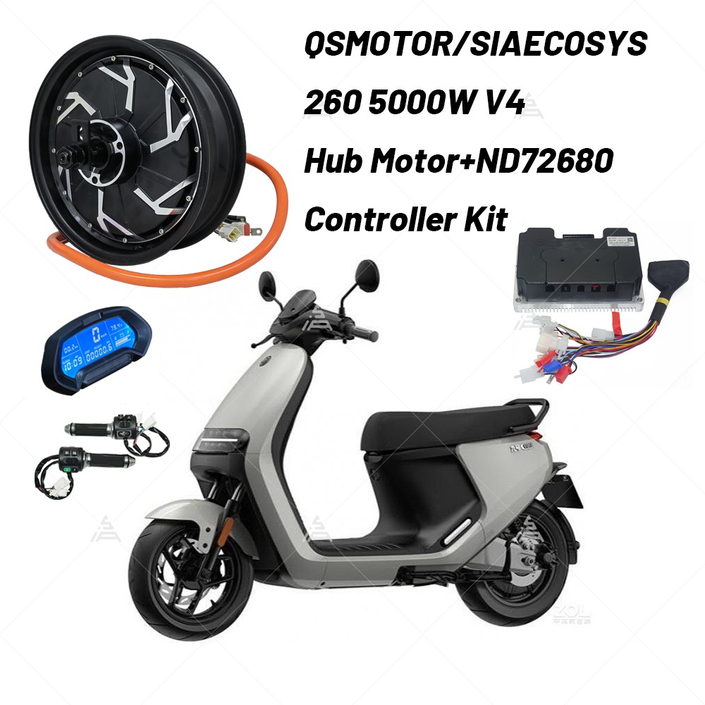 5000W Hub Motor Kit 72V - Motor QS de 12x3,5 pulgadas, 5000W,